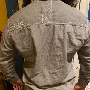 John Lennon Yoko Ono Imagine Button-down shirt. Size L.